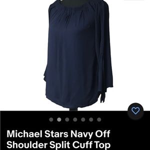 Michael Stars off the shoulder navy blue top
